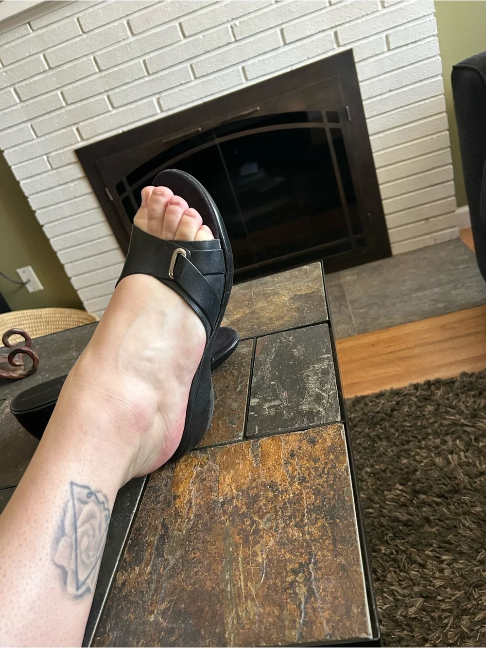 Montego Bay Club Black Slip-On Buckle Mules